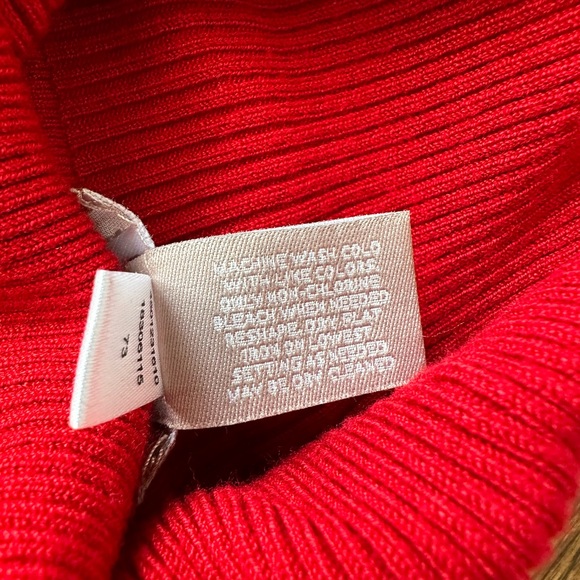 Chico’s red turtleneck knit sweater, sz 3 - Picture 7 of 7